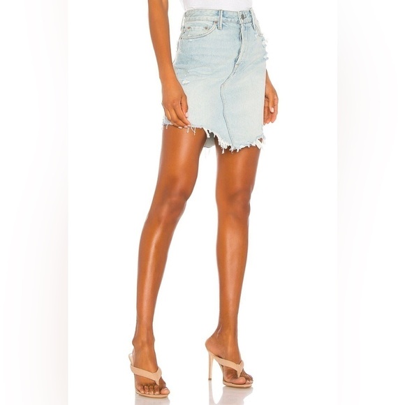 GRLFRND Rhoda Denim Mini Skirt in I Got Mine, Size 26 - Picture 2 of 12